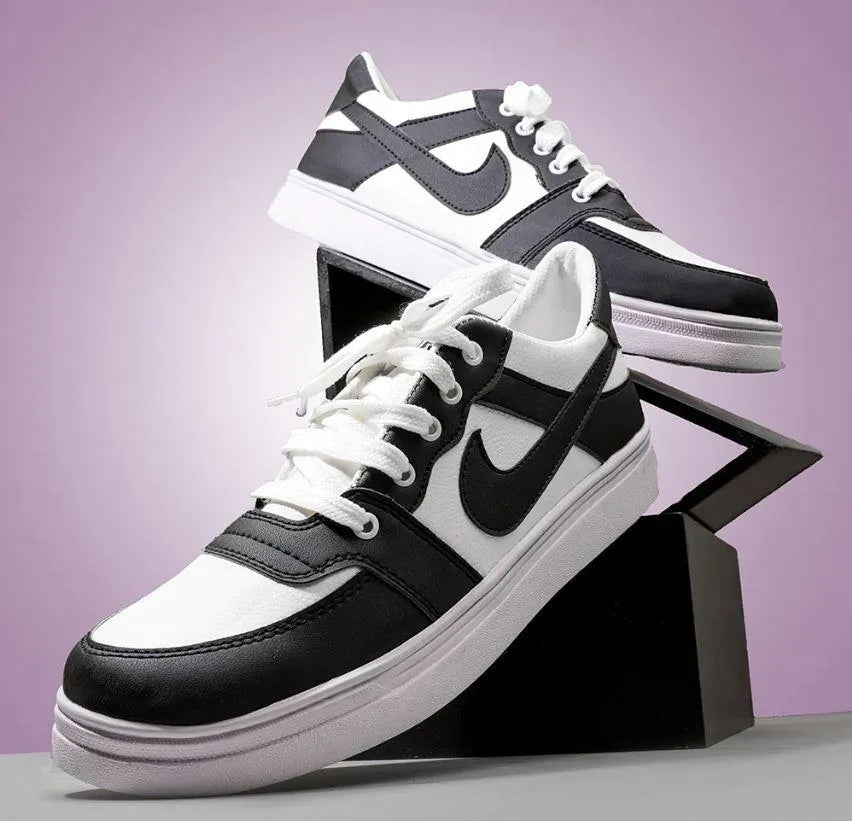 Men's Black Rexine Casual Sneakers Size 39-44