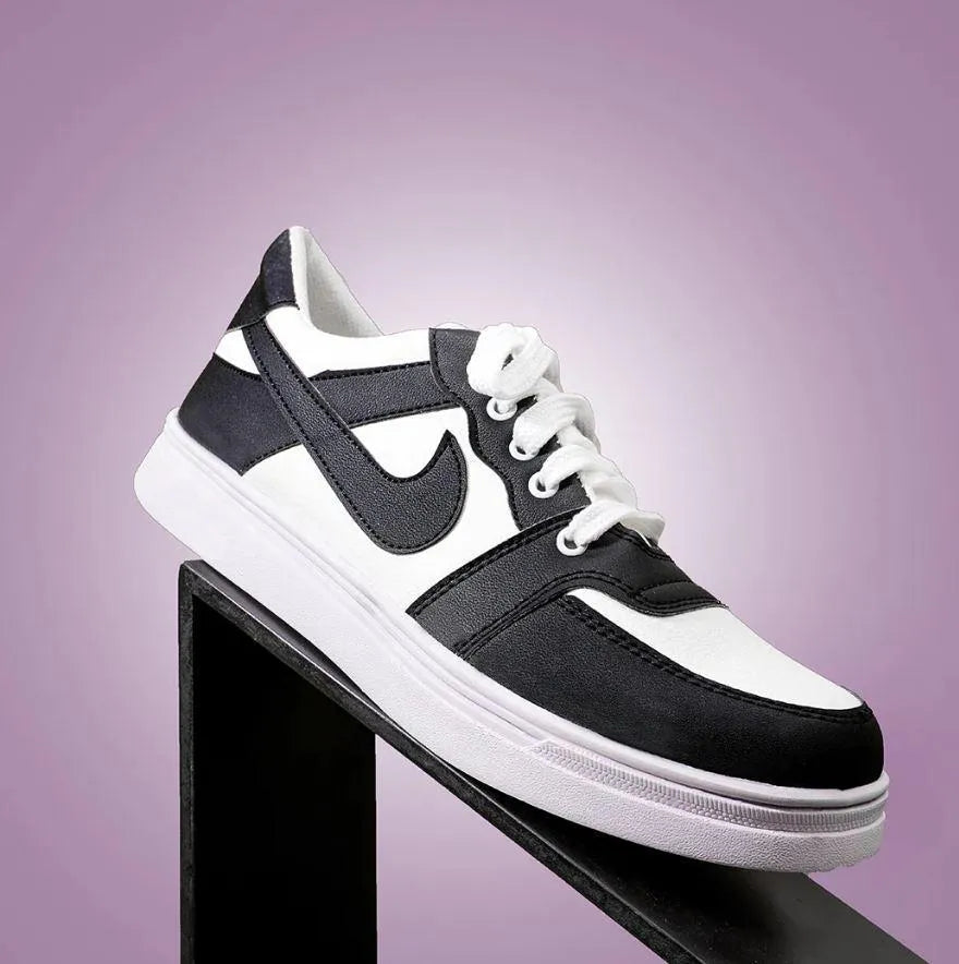 Men's Black Rexine Casual Sneakers Size 39-44