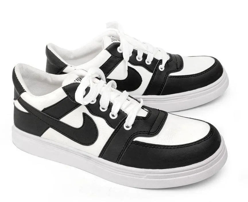 Men's Black Rexine Casual Sneakers Size 39-44