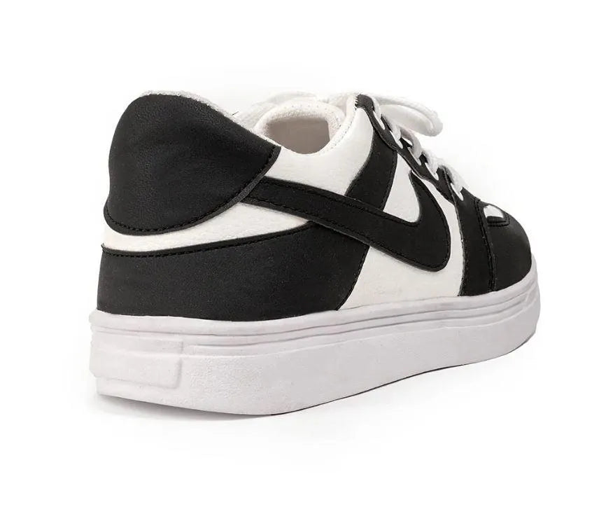 Men's Black Rexine Casual Sneakers Size 39-44