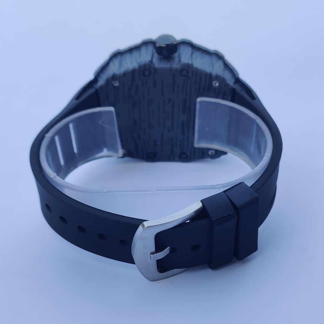 Men's Square Dial Sports Watch Black Rubber Strap 38mm