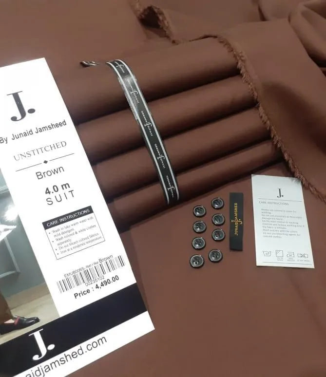 Men's Unstitched Brown Wash & Wear Suit 4m All Season