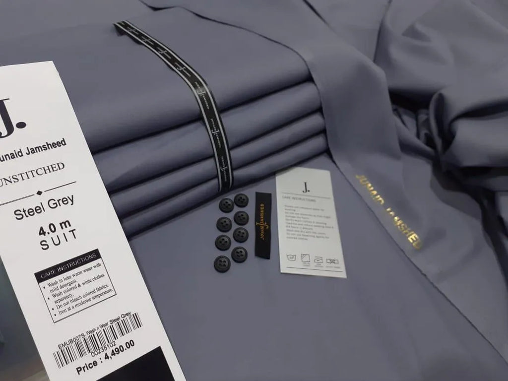 Men's Grey Wash & Wear Plain Suit All Season