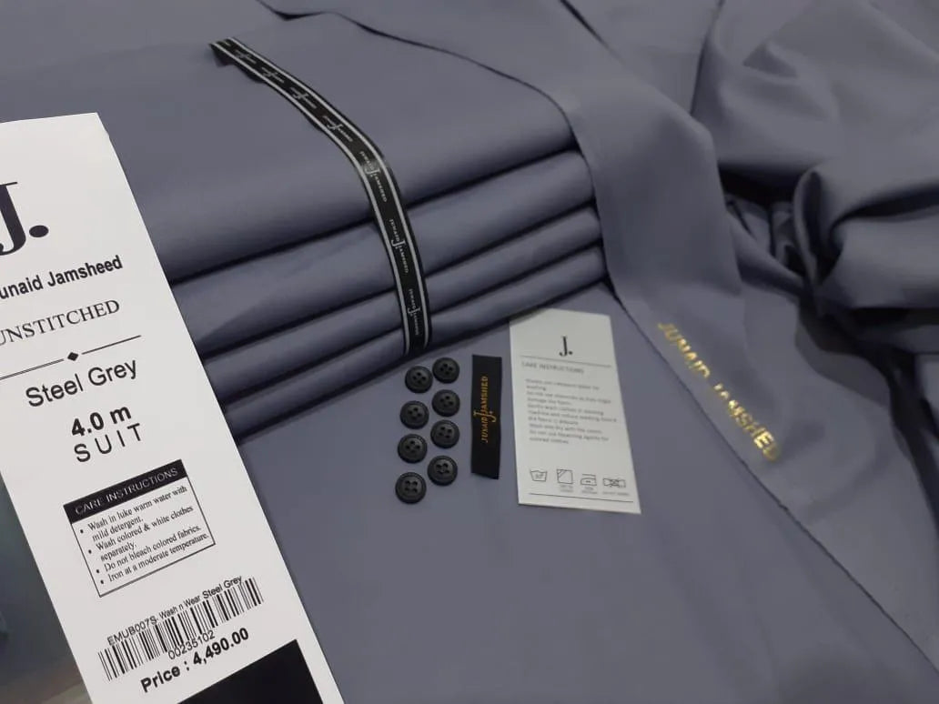 Men's Grey Wash & Wear Plain Suit All Season