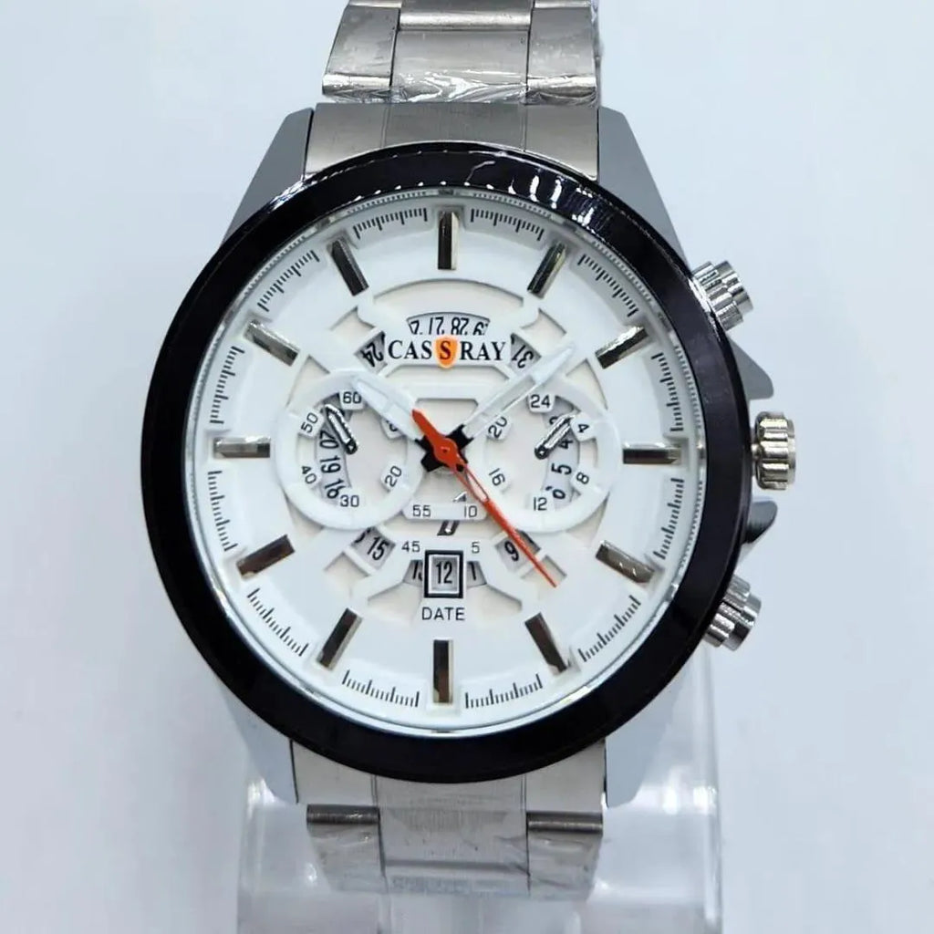 Men's Stainless Steel Chain Watch Black & Gold Dial