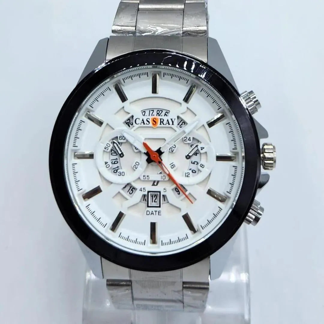 Men's Stainless Steel Chain Watch Black & Gold Dial