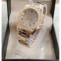 Rose Gold Crystal Women's Watch with Chain Strap