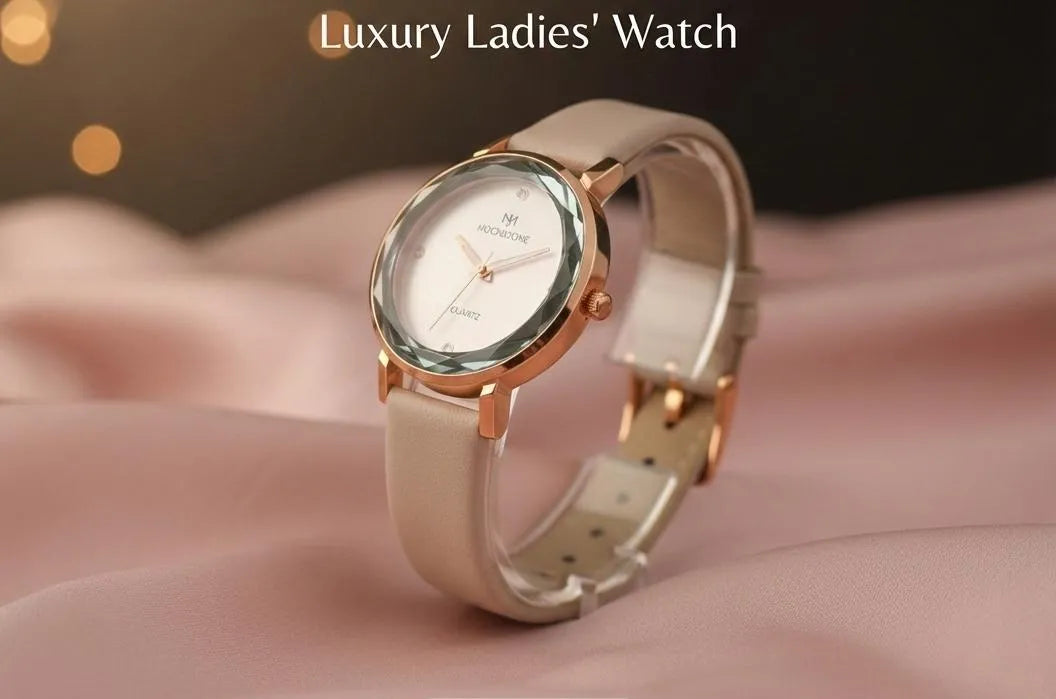 Luxury Ladies Watch Off White Leather Quartz