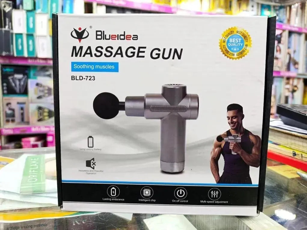 Blue Idea Professional Massager Gun Mini Adjustable Speed Blue