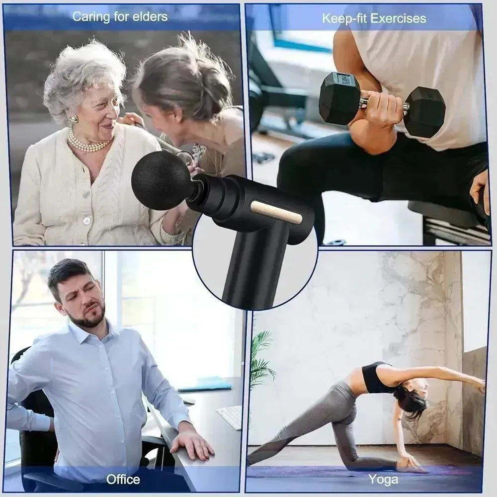 Blue Idea Professional Massager Gun Mini Adjustable Speed Blue