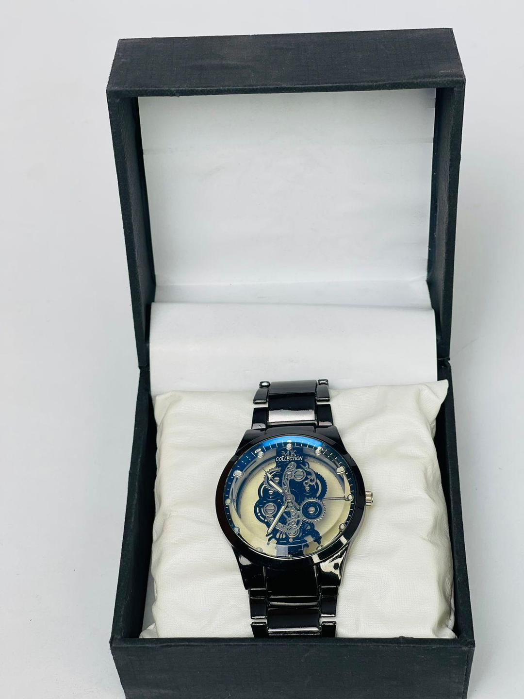 Men's Black Stainless Steel Analogue Watch