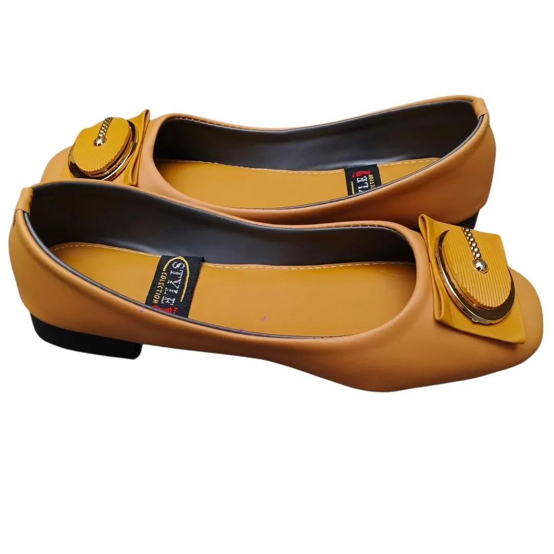 Women's Yellow Synthetic Leather Fancy Pumps