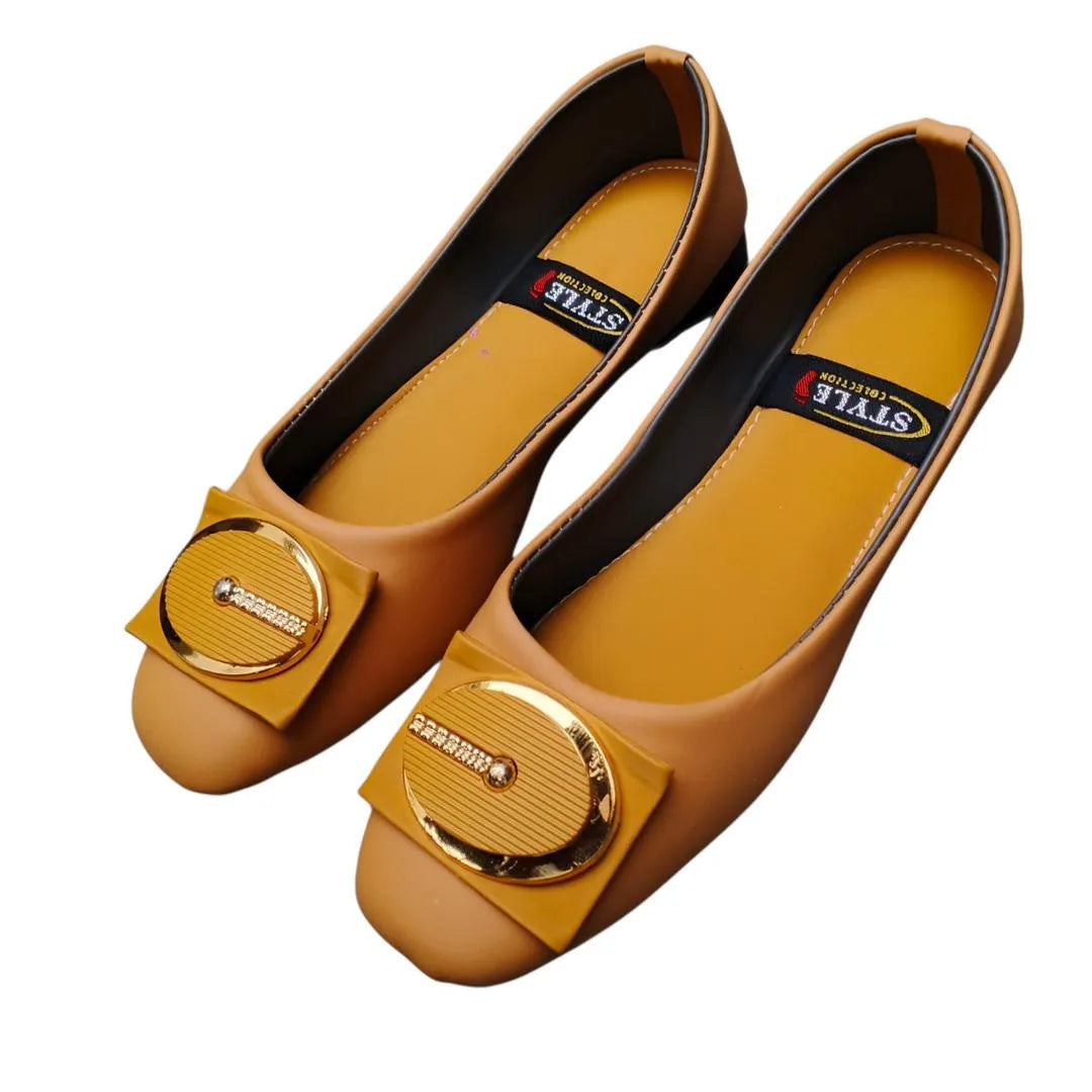 Women's Yellow Synthetic Leather Fancy Pumps