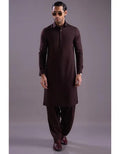 Men's Maroon Wash & Wear Plain Suit All Season