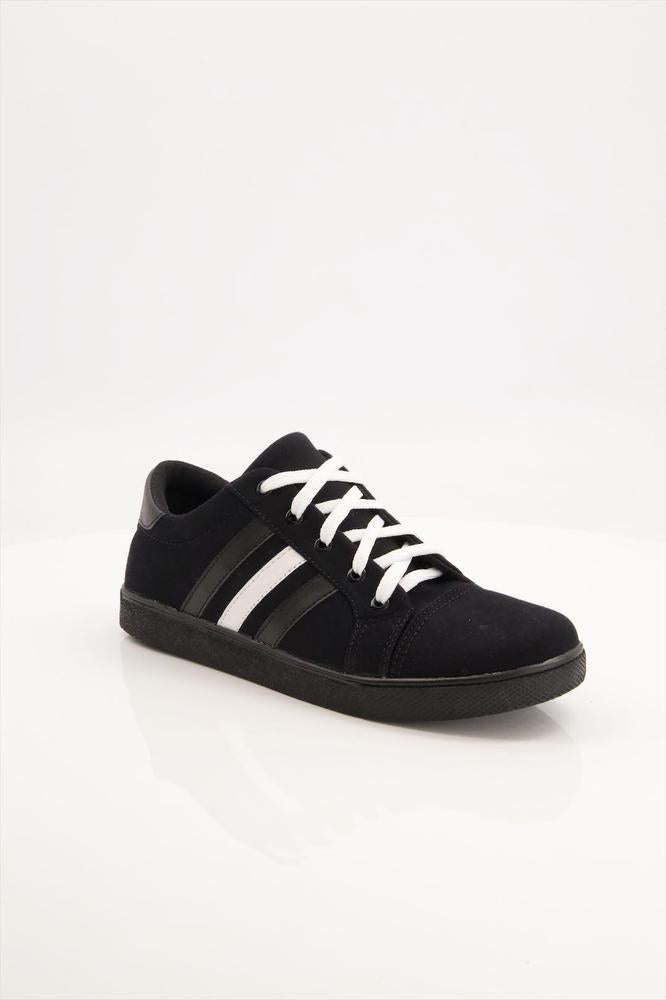 Black Camel Stripes Sneakers Men Casual Black White