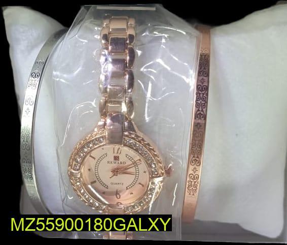Women's Rose Gold Quartz Watch with Bracelet