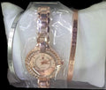 Women's Rose Gold Quartz Watch with Bracelet