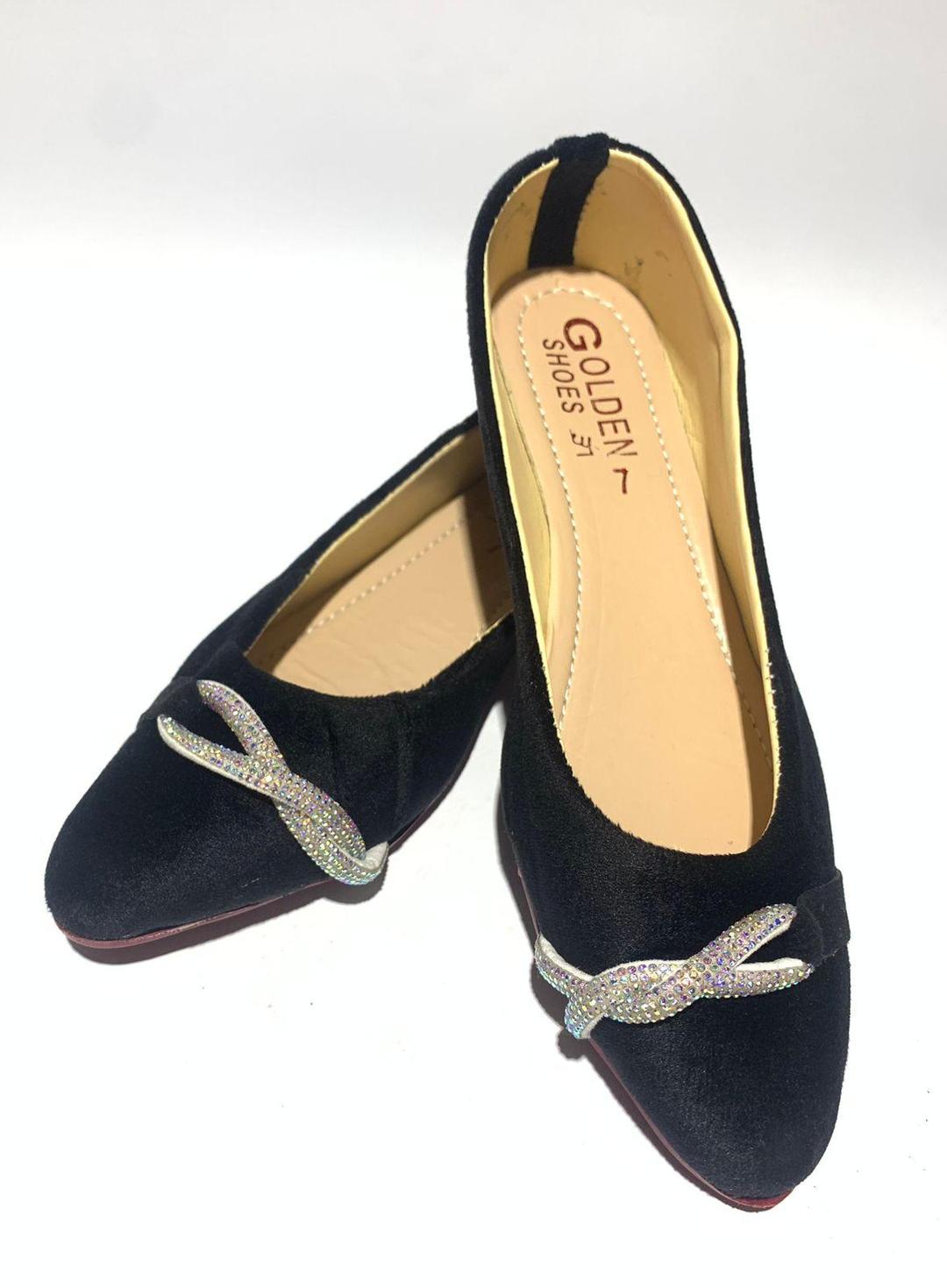 Women Velvet Rhinestone Pumps Black Casual Party Wear