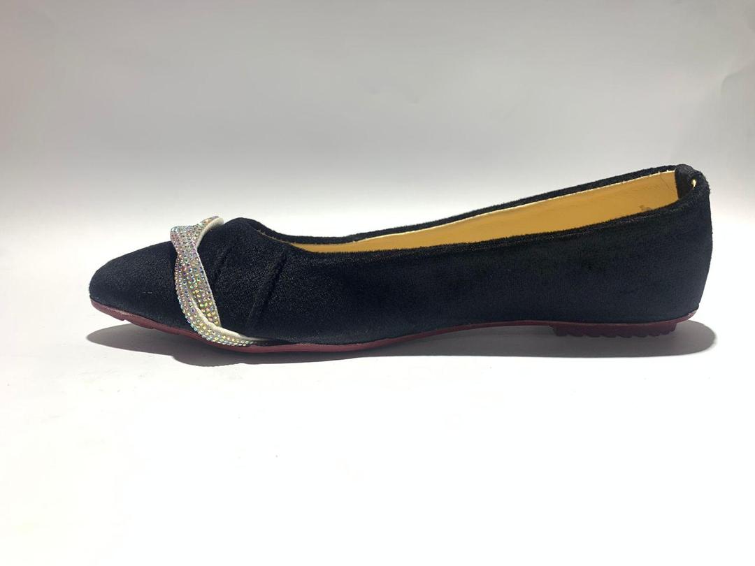 Women Velvet Rhinestone Pumps Black Casual Party Wear