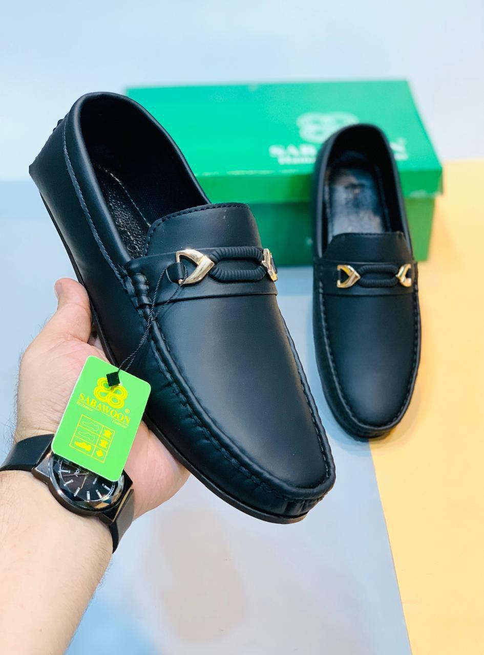 Men's Black Rexine Loafers Lightweight Comfortable Casual Shoes