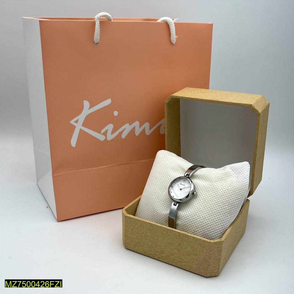 Women Stainless Steel Analog Watch Round Dial Daily Wear