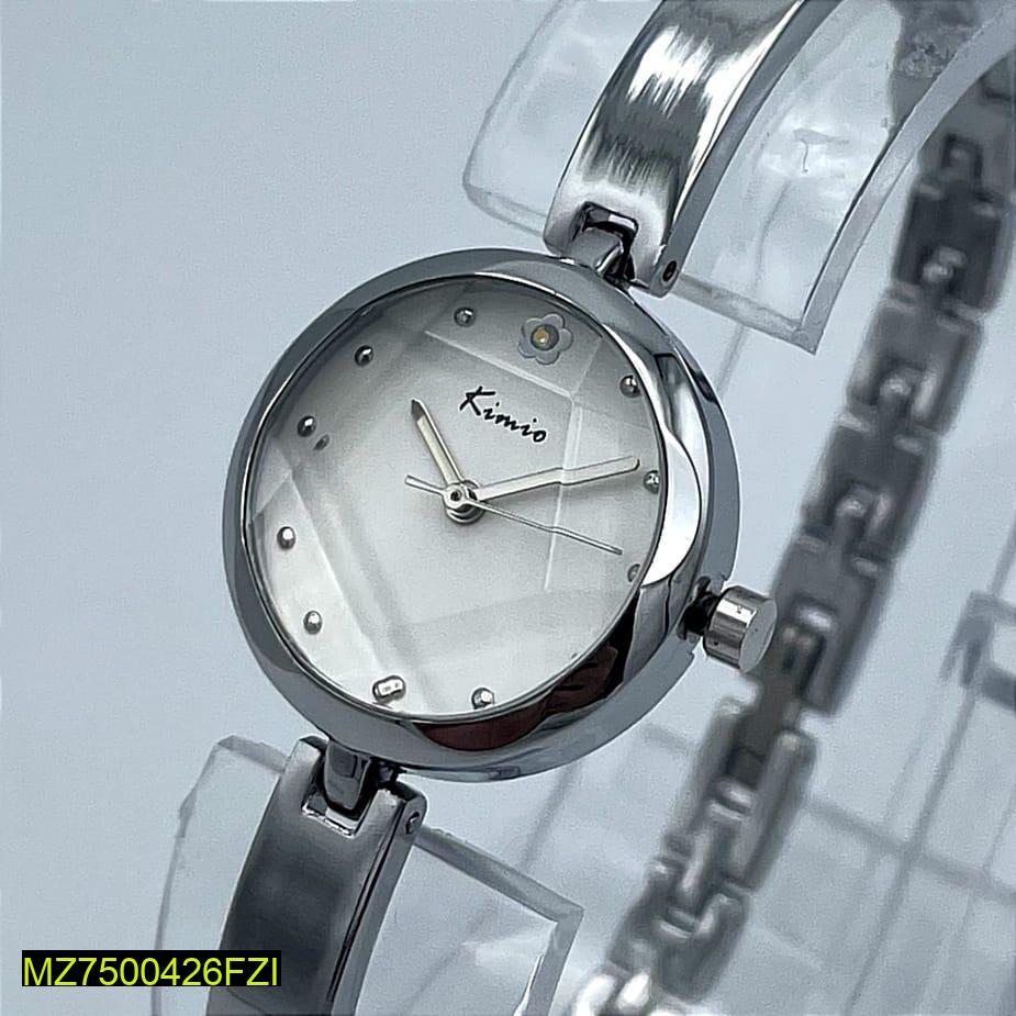 Women Stainless Steel Analog Watch Round Dial Daily Wear