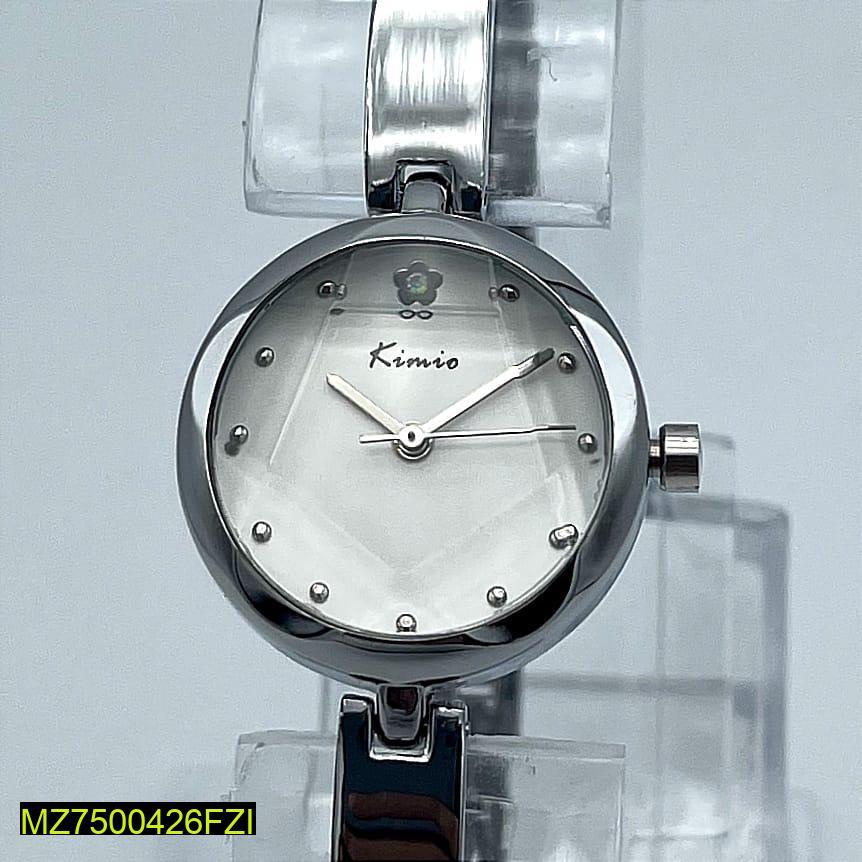 Women Stainless Steel Analog Watch Round Dial Daily Wear