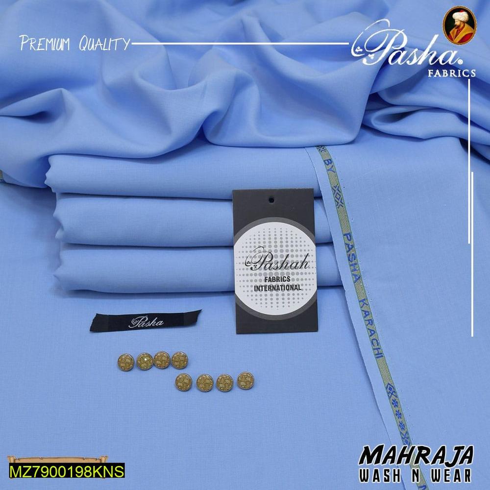 Men's Wash & Wear Sky Blue Suit with Buttons
