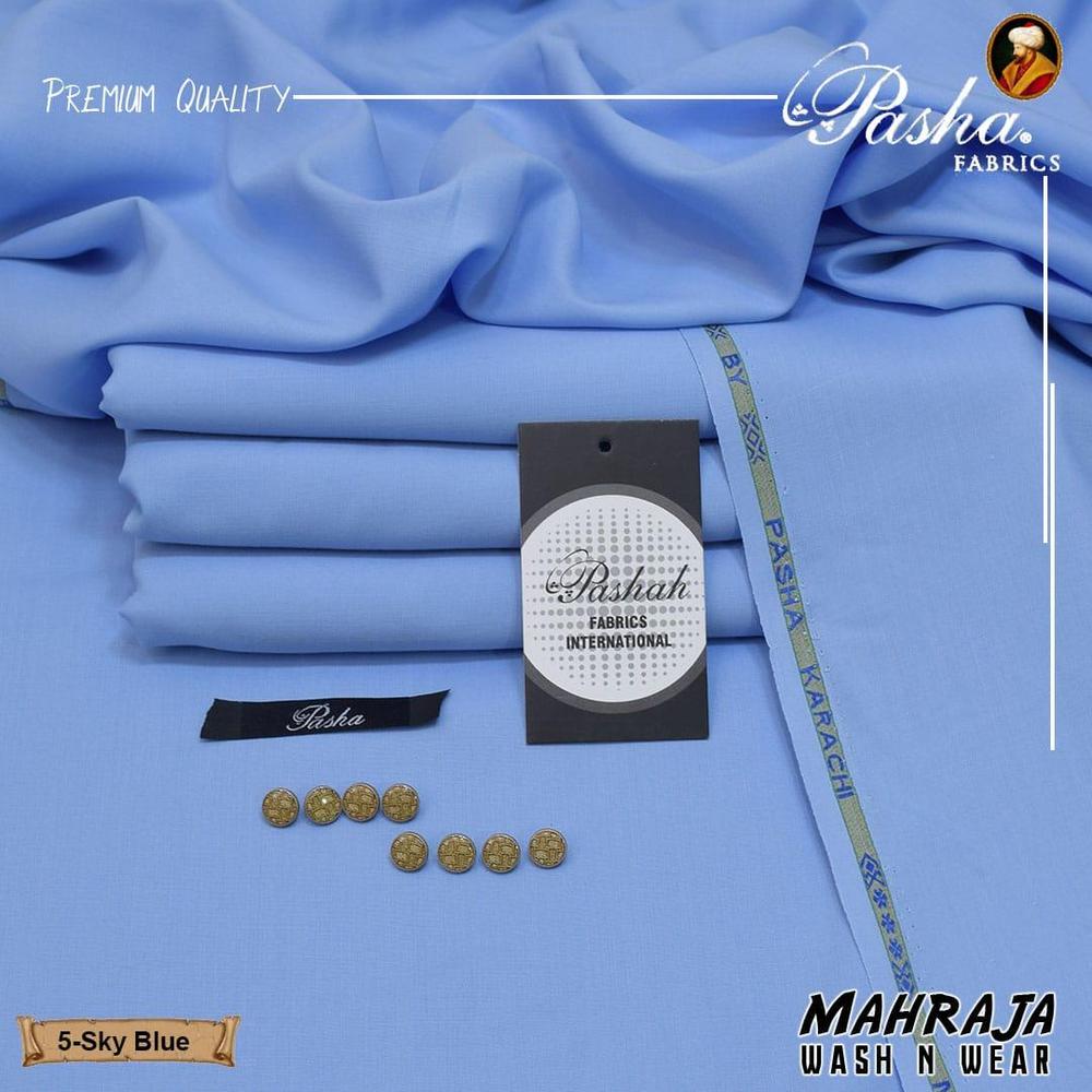 Men's Wash & Wear Sky Blue Suit with Buttons